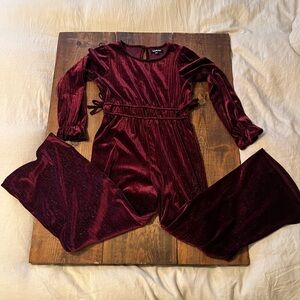 Trixxi Deep Purple Velvet Jumpsuit